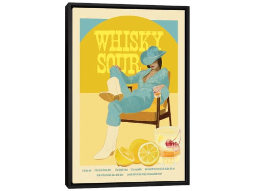 jenny rome illustration - whiskey sour poster