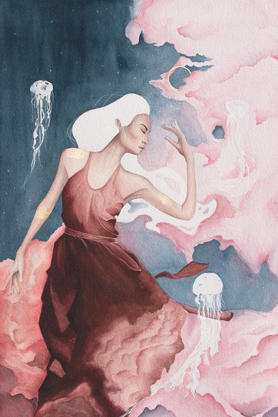 woman with jellyfish