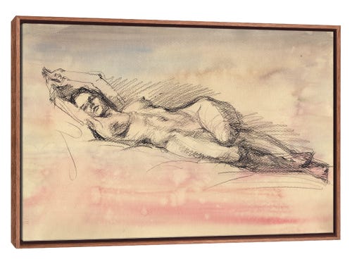 samira yanushkova sketch - nude woman laying down