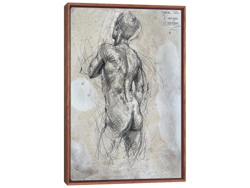 samira yanushkova sketch - nude male figure