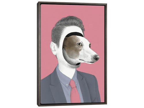 yanin ruibal illustration - male portrait with dog face