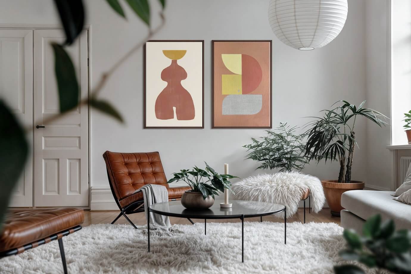 abstract art in living room