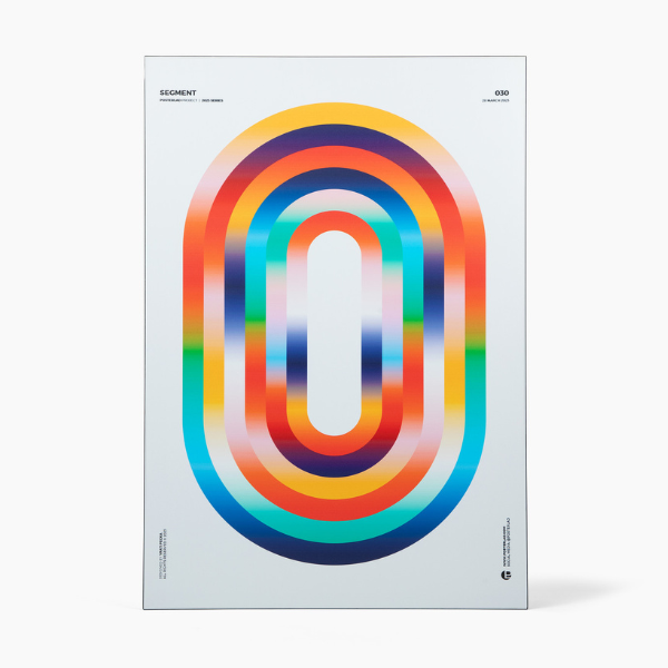 rainbow colored oval abstract artwork