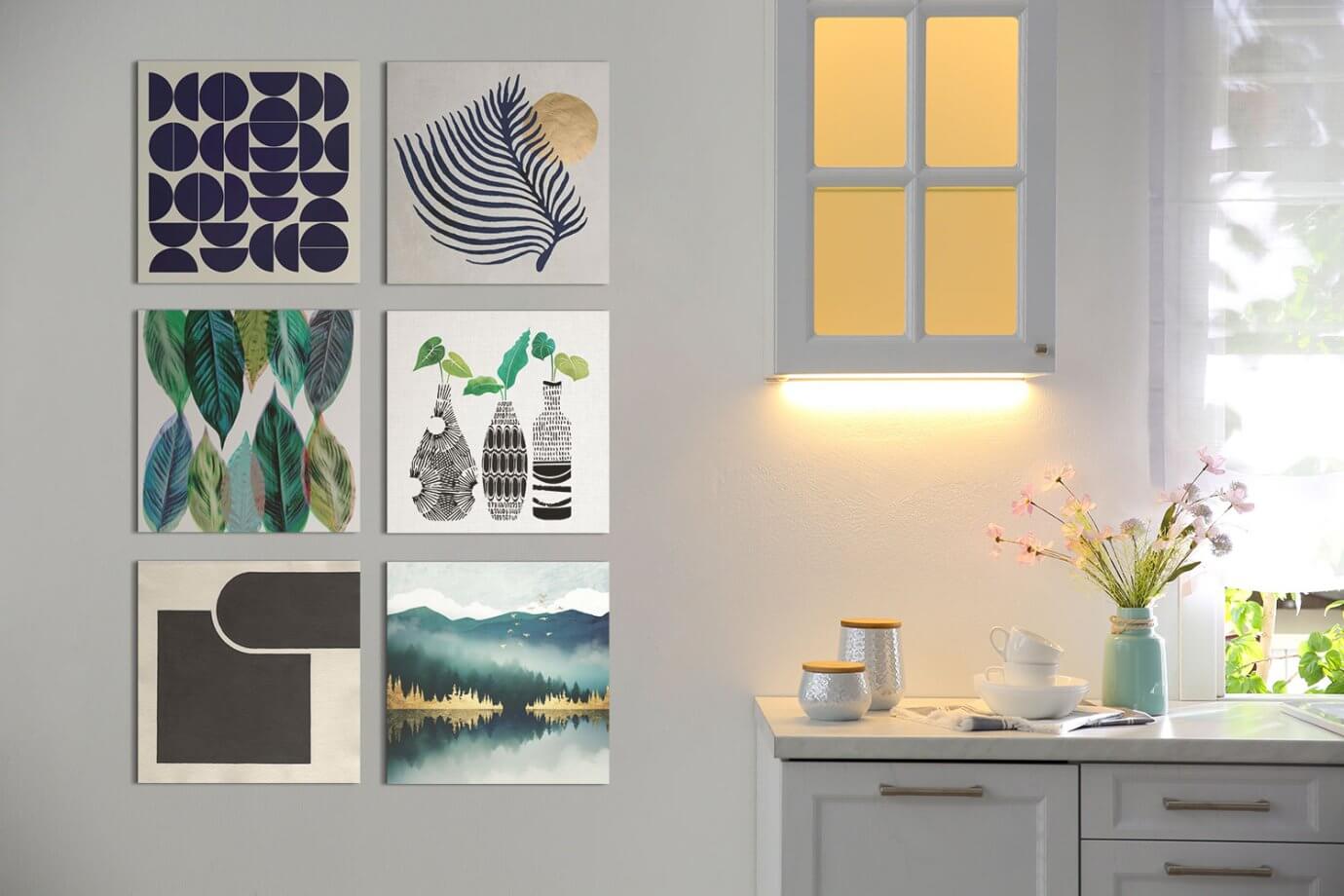 gallery wall in kitchen