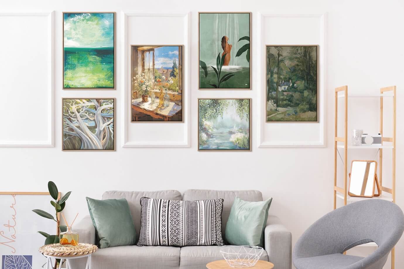 living room gallery wall